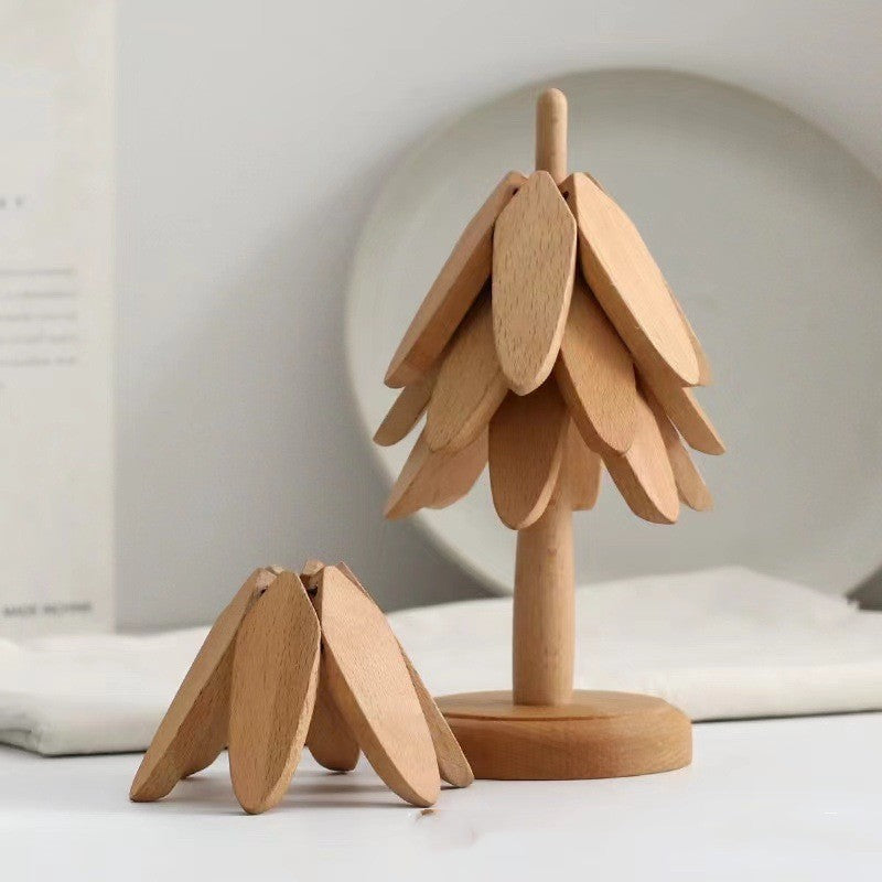Artisanal Wooden Coasters Trivets Set
