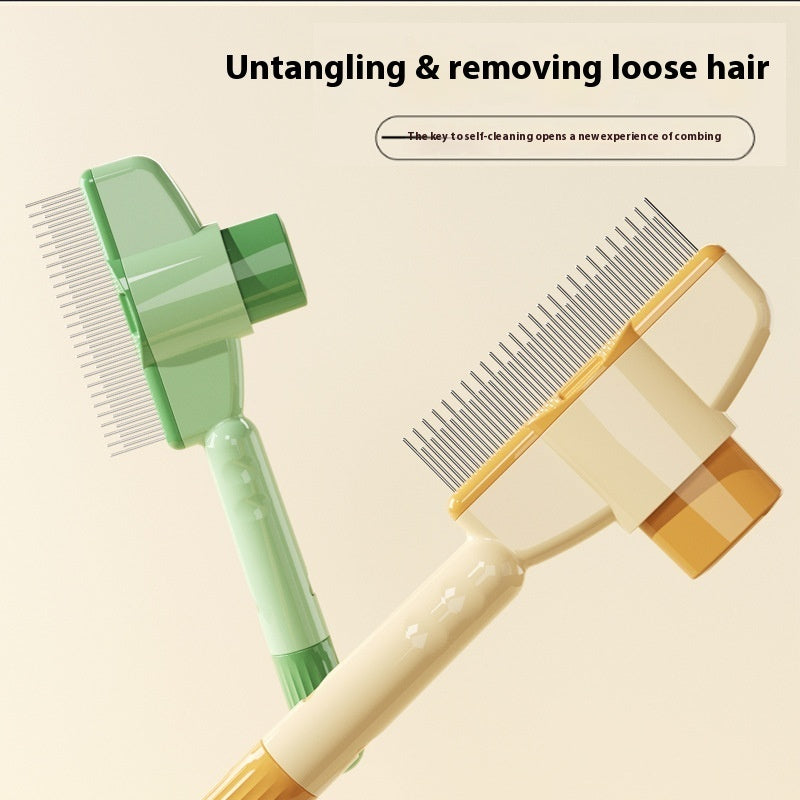 Self Cleaning Pet Flea Comb Grooming Brush