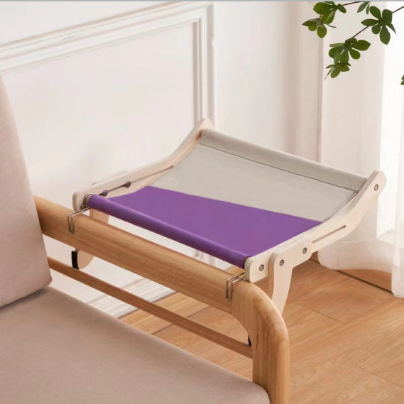 Sturdy Cat Window Hammock- Wooden Hanging Cat Bed With Washable Cotton Canvas