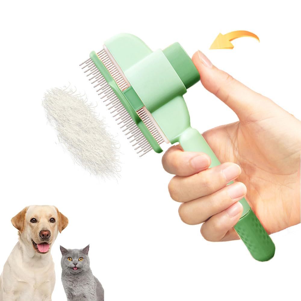 Self Cleaning Pet Flea Comb Grooming Brush