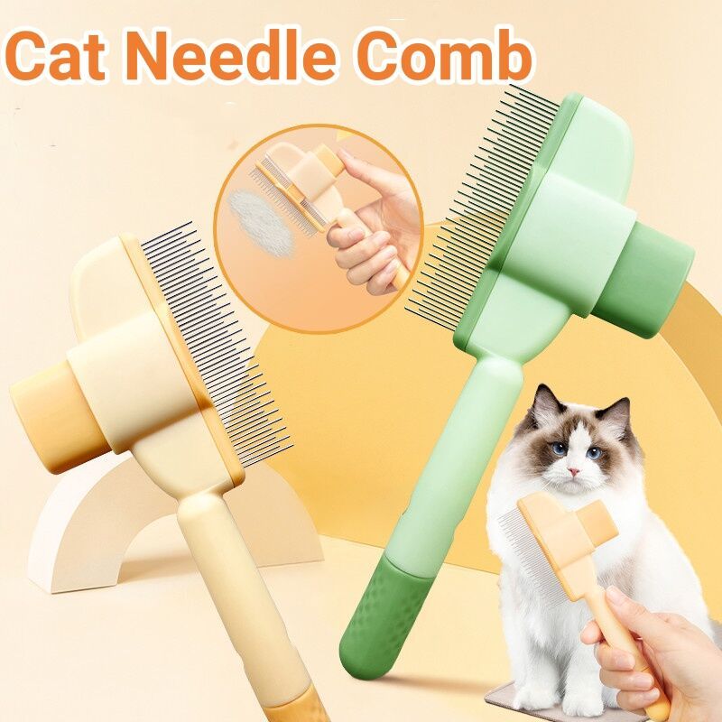 Self Cleaning Pet Flea Comb Grooming Brush
